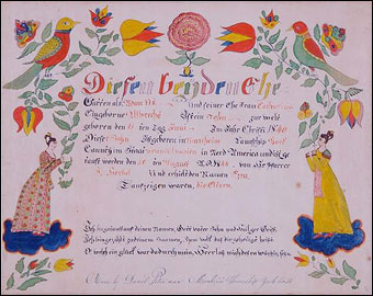 Keno Inaugural Auction May 1-2, 2010 - Daniel Peter York County Pennsylvania fraktur brought $3808