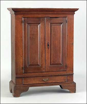 Signs of Spring at Pook and Pook - Chester County linen cupboard which sold for $28,440
