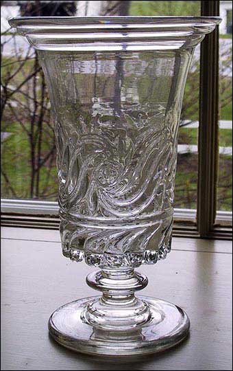 Glass Manufacturing: Pittsburgh, PA - Blown Three Mold Celery Vase Pittsburgh from the Bakewell, Page & Bakewell Glass Works, 1820-1840