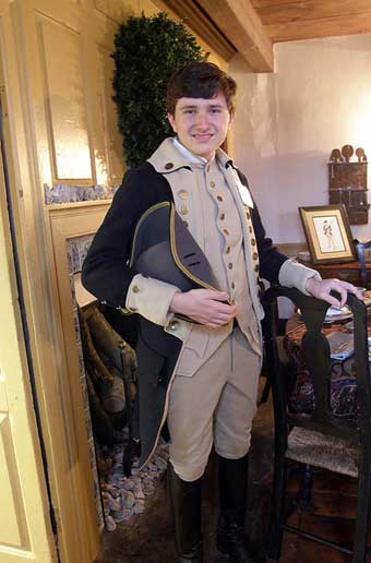 Vanderveer House - Volunteer Hunter Stiles representing young George Washington inside the Front Parlor
