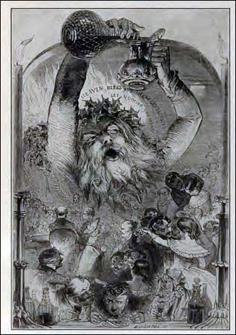 Belsnickels - Father Christmas drawn in December 1847 by Kenny Meadows for the Illustrated London News.