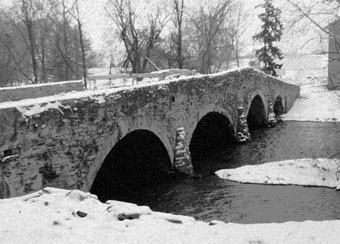 New England Weather - The Old Stone Bridge in Winter