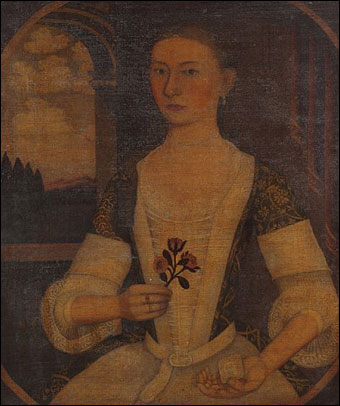 Keno Inaugural Auction May 1-2, 2010 - Gansevoort Limner Portrait of Anna Brodhead Oliver, Kingston, New York, circa 1743 brought $1,118,600
