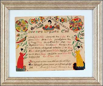 Signs of Spring at Pook and Pook - Daniel Peterman (York County, PA 1797-1871) fraktur sold for $23,700
