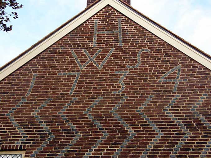 Salem, NJ Yuletide Tour - Flemish Bond pattern used with brick on the exterior of the Hancock House 
