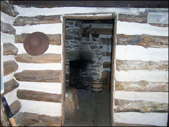 Swedish Cabin - Looking between rooms of the Swedish Log Cabin